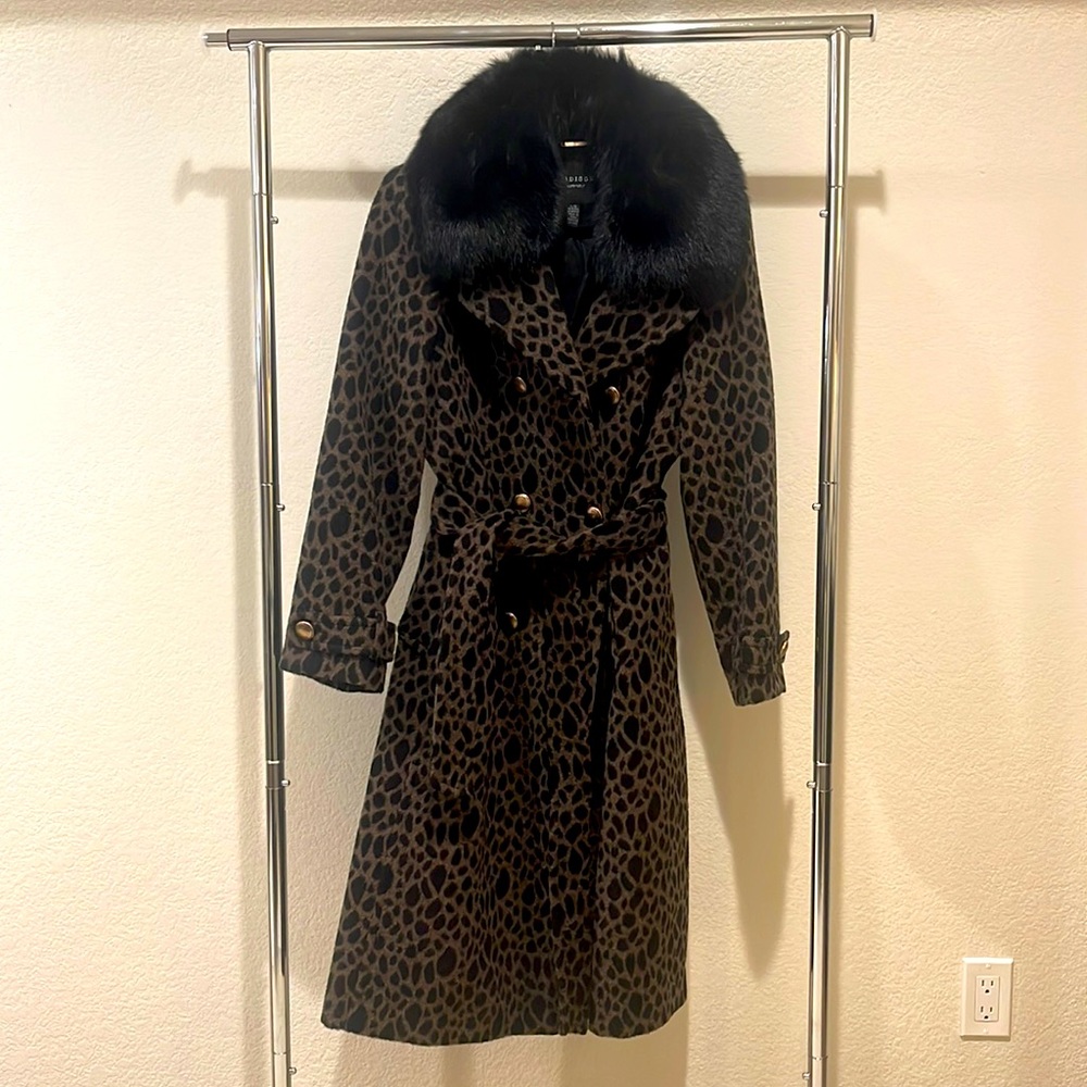 1 MADISON Wool Coat With Fox Fur Collar